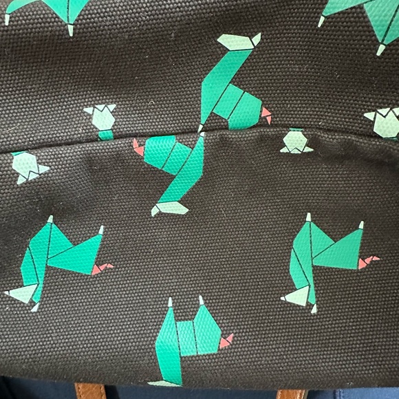 Fossil Origami Llama Print Canvas Shoulder Bag/ Tote - Picture 9 of 11